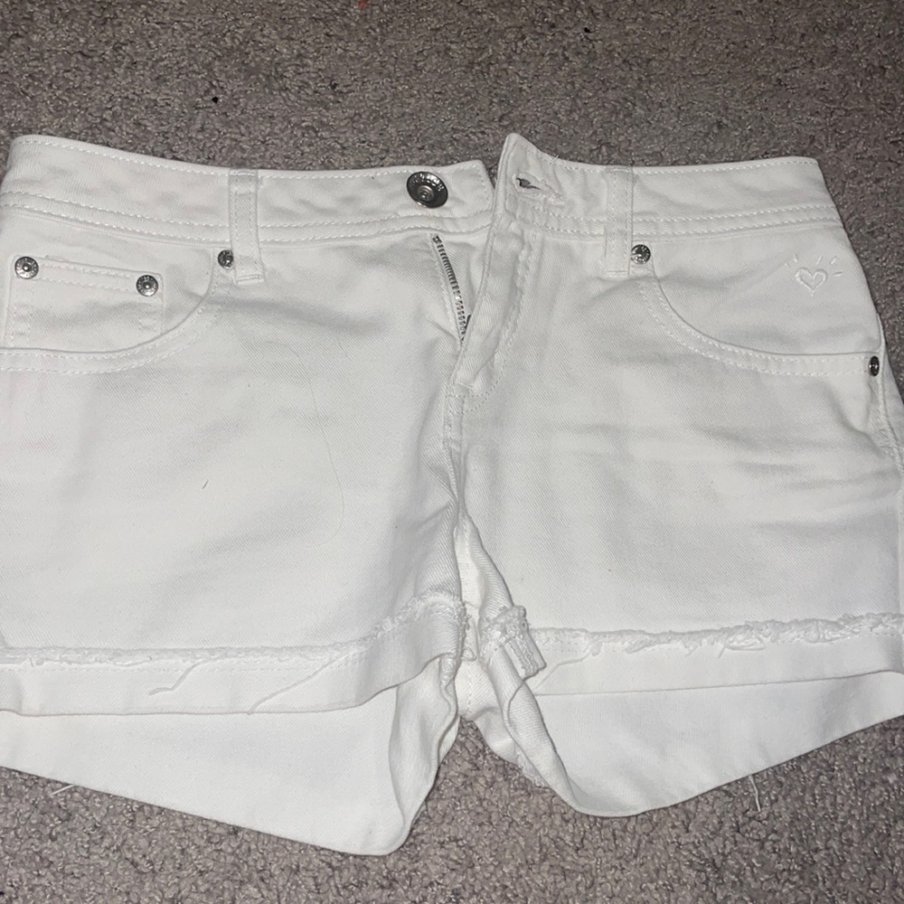 Justice white jean shorts - size 10 1/2
